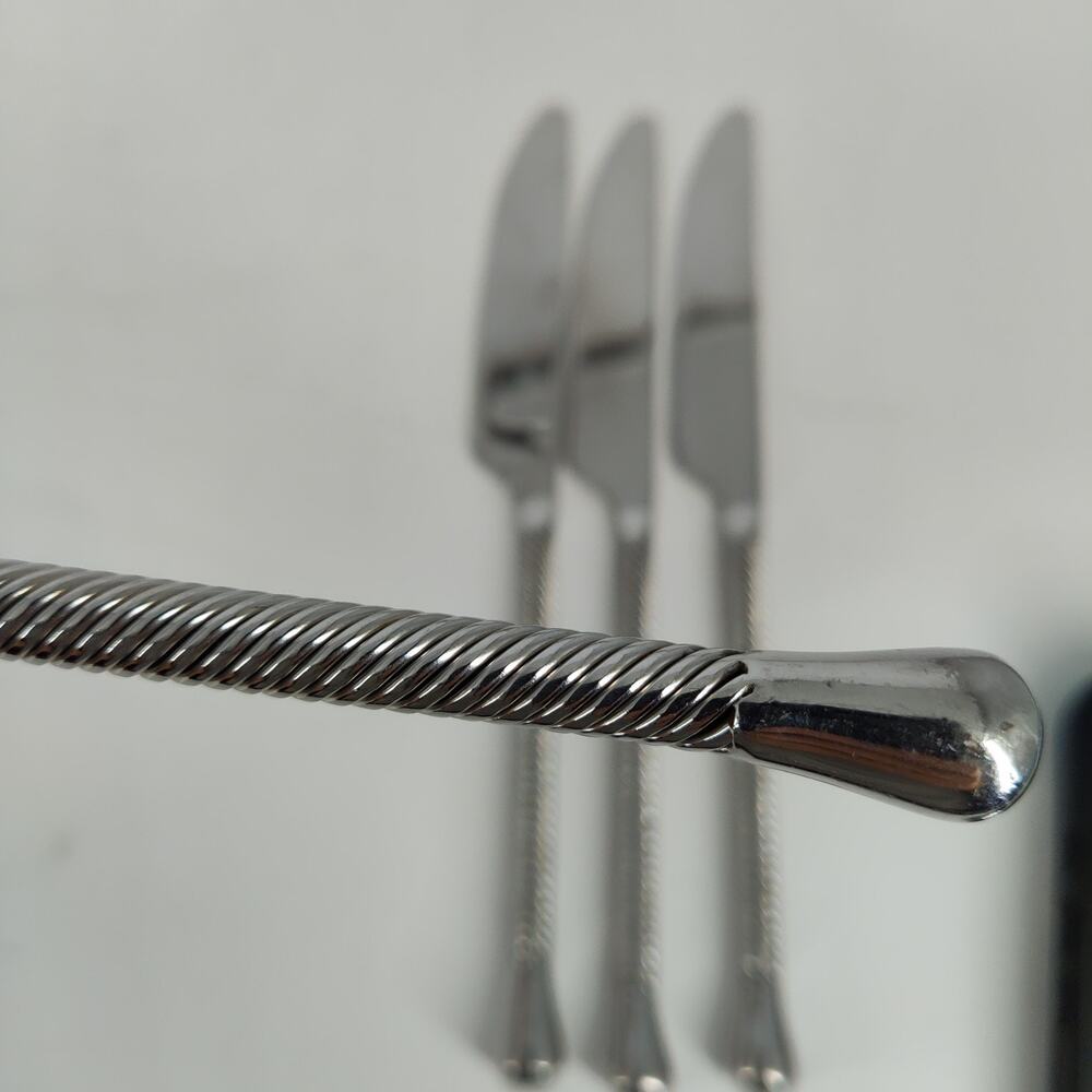 4X BK Pier 1 PII17 18/8 Stainless Twist Dinner Butter Knives